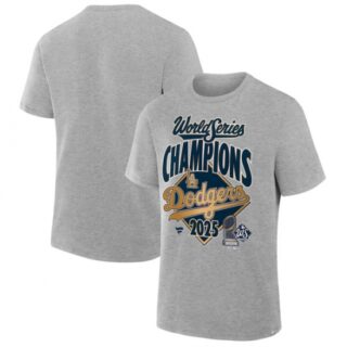 Men's Los Angeles Dodgers Gray 2025 World Series Champions Locker Room T-Shirt