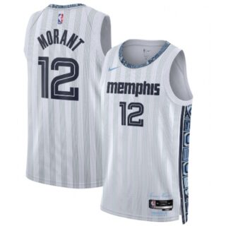 Men's Memphis Grizzlies #12 Ja Morant Gray 2025-26 City Edition Swingman Stitched Jersey