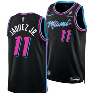 Men's Miami Heat #11 Jaime Jaquez Jr. Original Vice Nights Swingman Black Jersey