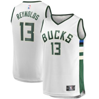 Men's Milwaukee Bucks #13 Cameron Reynolds Fast Break White Jersey