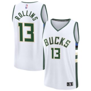 Men's Milwaukee Bucks #13 Ryan Rollins Jersey Association Edition White