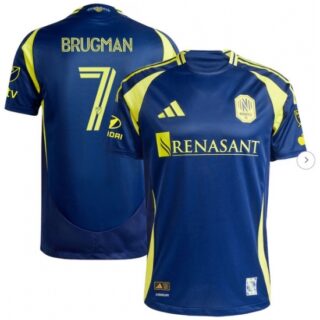 Men's Nashville SC Gaston Brugman adidas Navy 2025 The Heart Of Nashville Kit Authentic Player Jersey