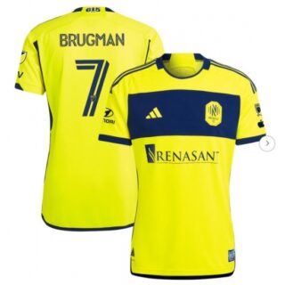 Men's Nashville SC Gaston Brugman adidas Yellow 2024 The 615 Kit Authentic Player Jersey