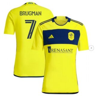 Men's Nashville SC Gaston Brugman adidas Yellow 2024 The 615 Kit Replica Player Jersey