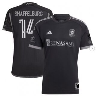 Men's Nashville SC Jacob Shaffelburg adidas Black 2024 Man In Black Kit Authentic Player Jersey