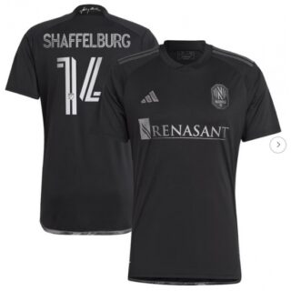 Men's Nashville SC Jacob Shaffelburg adidas Black 2024 Man In Black Kit Replica Player Jersey