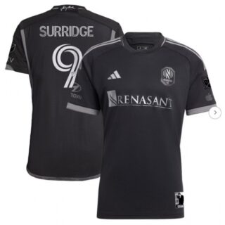 Men's Nashville SC Sam Surridge adidas Black 2023 Man In Black Kit Authentic Player Jersey