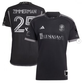 Men's Nashville SC Walker Zimmerman adidas Black 2023 Man In Black Kit Authentic Player Jersey