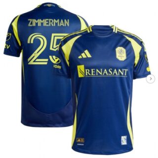 Men's Nashville SC Walker Zimmerman adidas Navy 2025 The Heart Of Nashville Kit Authentic Player Jersey