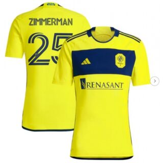 Men's Nashville SC Walker Zimmerman adidas Yellow 2024 The 615 Kit Replica Player Jersey