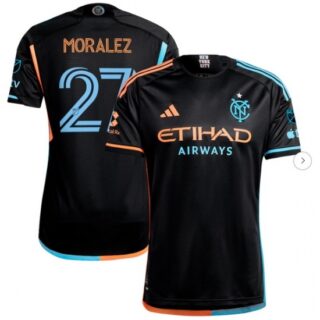 Men's New York City FC Maximiliano Moralez adidas Black 2024 24 7 Kit Authentic Player Jersey