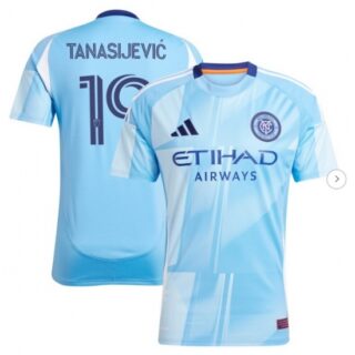 Men's New York City FC Strahinja Tanasijevic adidas Light Blue 2025 The Excelsior Kit Replica Player Jersey