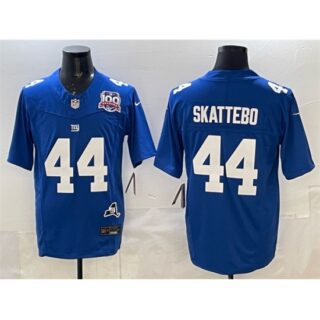 Men's New York Giants #44 Cam Skattebo Royal 2025 Draft F.U.S.E. 100th Season & State Vapor Limited Stitched Football Jersey