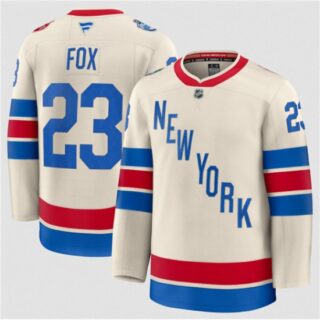 Men's New York Rangers #23 Adam Fox Cream 2026 Winter Classic Stitched Hockey Jersey
