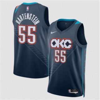 Men's Oklahoma City Thunder #55 Isaiah Hartenstein Navy 2025-26 City Edition Swingman Stitched Basketball Jersey
