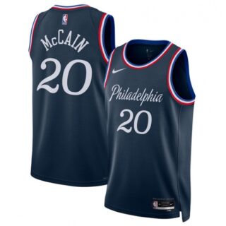 Men's Philadelphia 76ers #20 Jared McCain Navy 2025-26 City Edition Swingman Stitched Jersey