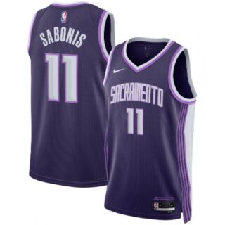 Men's Sacramento Kings #11 Domantas Sabonis Purple 2025-26 City Edition Swingman Stitched Jersey