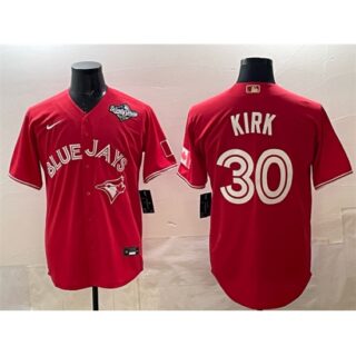 Men's Toronto Blue Jays #30 Alejandro Kirk Red 2025 World Series Cool Base Stitched Baseball Jersey