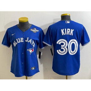 Men's Toronto Blue Jays #30 Alejandro Kirk Royal 2025 World Series Cool Base Stitched Baseball Jersey