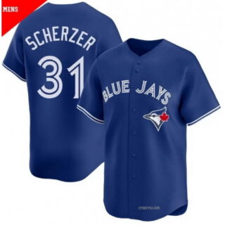 Men's Toronto Blue Jays #31 Max Scherzer Royal Cool Base Stitched Baseball Jersey