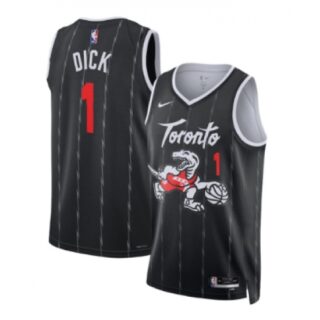 Men's Toronto Raptors #1 Gradey Dick Black 2025-26 City Edition Stitched Basketball Jersey