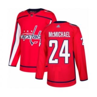 Men's Washington Capitals #24 Connor McMichael Authentic Red Home Hockey Jersey