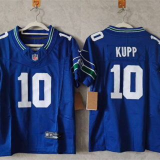 Women's Seattle Seahawks #10 Cooper Kupp Royal 2024 F.U.S.E Throwback Vapor Limited Stitched Football Jersey(Run Small)