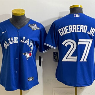 Women's Toronto Blue Jays #27 Vladimir Guerrero Jr. Royal 2025 World Series Cool Base Stitched Baseball Jersey(Run Small)