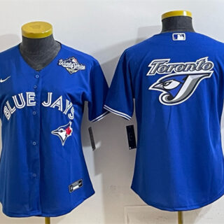 Women's Toronto Blue Jays Team Big Logo Royal 2025 World Series Cool Base Stitched Baseball Jersey(Run Small)