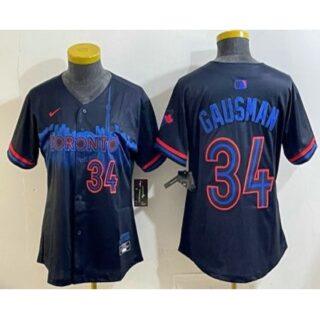 Women's Toronto Blue Jays #34 Kevin Gausman Black City Limited Jersey