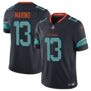 Youth Miami Dolphins #13 Dan Marino Black 2025 F.U.S.E. ??Rivalries?? Vapor Limited Stitched Football Jersey