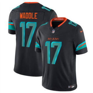 Youth Miami Dolphins #17 Jaylen Waddle Black 2025 F.U.S.E. ??Rivalries?? Vapor Limited Stitched Football Jersey