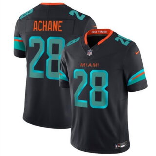 Youth Miami Dolphins #28 De??Von Achane Black 2025 F.U.S.E. ??Rivalries?? Vapor Limited Stitched Football Jersey