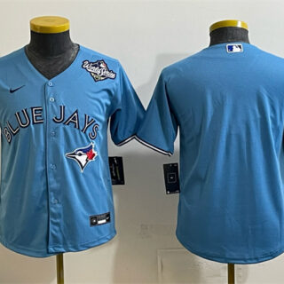 Youth Toronto Blue Jays Blank Blue 2025 World Series Cool Base Stitched Baseball Jersey