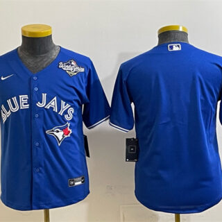 Youth Toronto Blue Jays Blank Royal 2025 World Series Cool Base Stitched Baseball Jersey