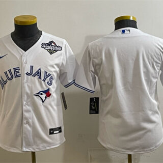 Youth Toronto Blue Jays Blank White 2025 World Series Cool Base Stitched Baseball Jersey