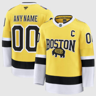 Custom Boston Bruins 2026 NHL Stadium Series Jersey With C Patch - Gold