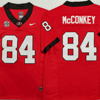 Georgia Bulldogs #84 Ladd McConkey Red 2025 F.U.S.E. Stitched Jersey