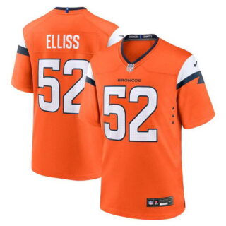 Men's Denver Broncos #52 Jonah Elliss Orange 2025 Alternate Stitched Game Jersey