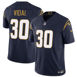 Men's Los Angeles Chargers #30 Kimani Vidal Navy 2025 F.U.S.E. Alternate Vapor Limited Stitched Football Jersey