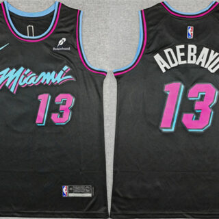 Men's Miami Heat #13 Bam Adebayo Black 2025-26 City Edition Stitched Basketball Jersey