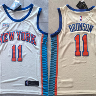Men's New Yok Knicks #11 Jalen Brunson Cream 2025-26 City Edition Stitched Basketball Jersey