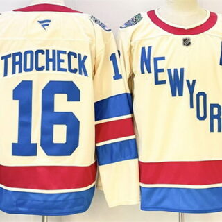 Men's New York Rangers #16 Vincent Trocheck Beige 2025-26 Winter Classic With A Patch Stitched Hockey