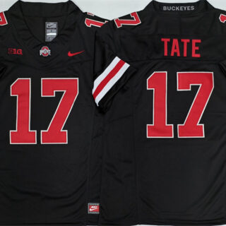 Men's Ohio State Buckeyes #17 Carnell Tate Black 2025 F.U.S.E. Limited Stitched Jersey