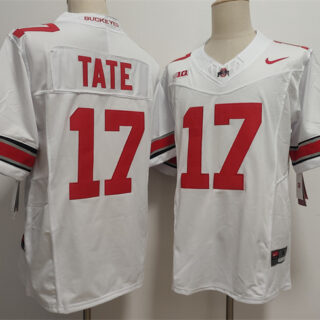 Men's Ohio State Buckeyes #17 Carnell Tate White F.U.S.E. Limited Stitched Jersey