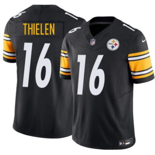 Men's Pittsburgh Steelers #16 Adam Thielen Black 2025 F.U.S.E. Vapor Limited Stitched Football Jersey