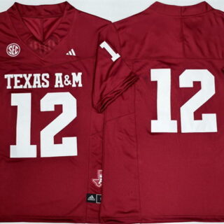 Men's Texas A&M Aggies Lions #12 Premier Strategy Red 2025 F.U.S.E. Stitched Jersey