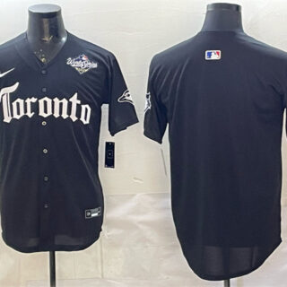 Men's Toronto Blue Jays Blank Black 2025 World Series Gothic North Edition Limited Stitched Baseball Jersey