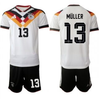 Men's Germany #13 Thomas Muller White 2025-26 Home Soccer Jersey Suit