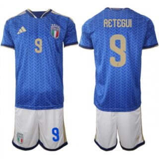 Men's Italy #9 Mateo Retegui 2025-26 Blue Home Soccer Jersey Suit